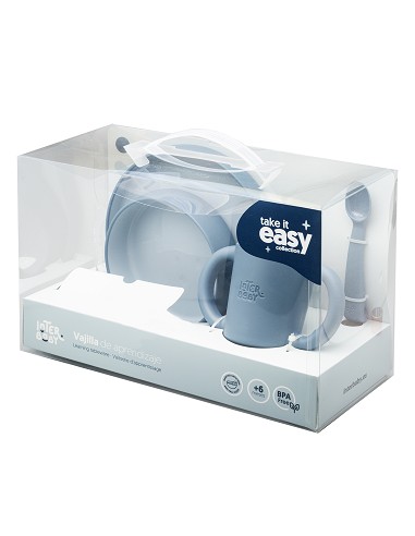 Vajilla Aprendizaje Azul Grisaceo