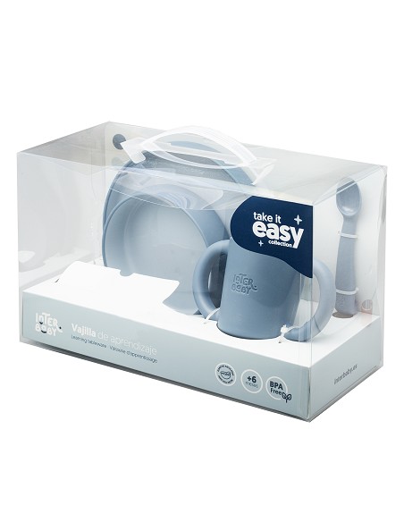 Vajilla Aprendizaje Azul Grisaceo