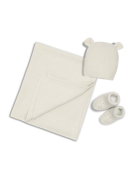 Set 3 Piezas Toca Gorra Peucos Beig