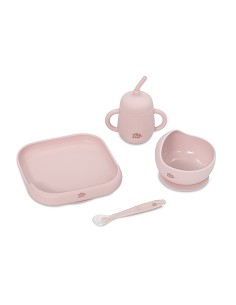 Set Vajilla 4 Pcs de Silicona Mod Mockup Rosa