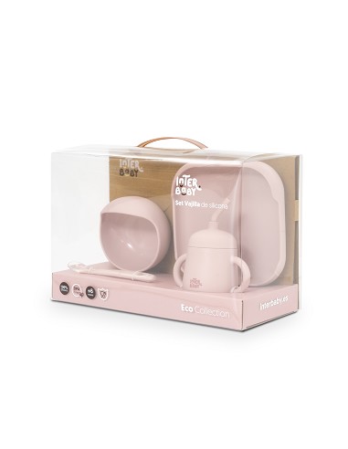 Set Vajilla 4 Pcs de Silicona Mod Mockup Rosa
