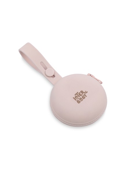 Set 4 Pcs Silicona Chupetero+Porta+Chupete+Sonajero Rosa