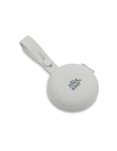 Set 4 Pcs Silicona Chupetero+Porta+Chupete+Sonajero Gris