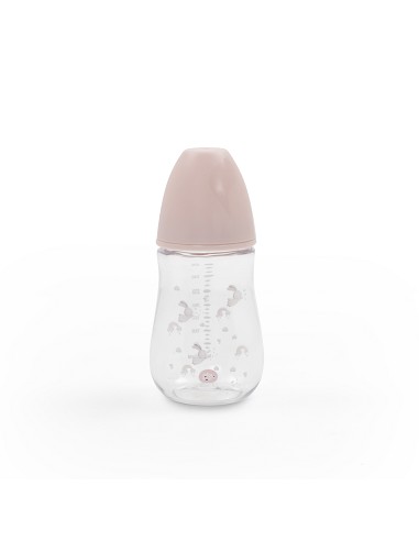 Set 3 Pcs Silicona Chupetero+Chupete+Biberon Rosa