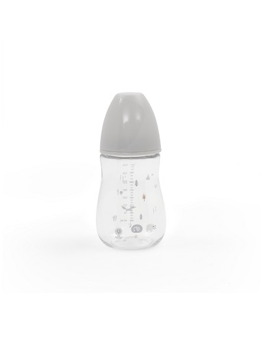 Set 3 Pcs Silicona Chupetero+Chupete+Biberon Gris