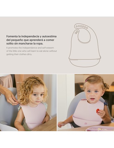 Babero Silicona Azul Grisaceo