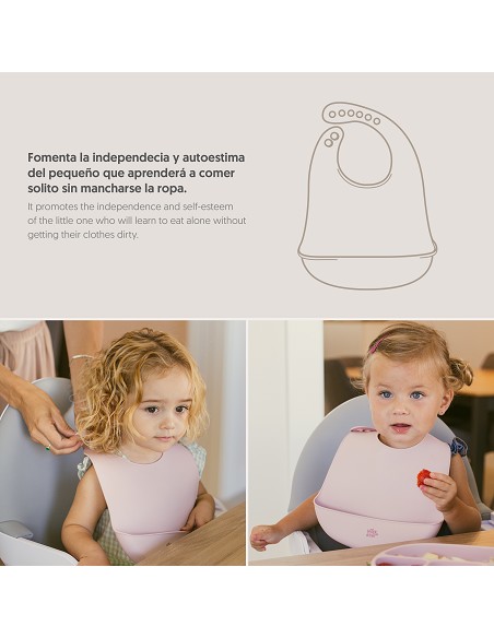 Babero Silicona Azul Grisaceo