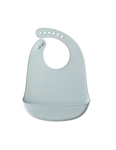 Babero Silicona Azul Grisaceo