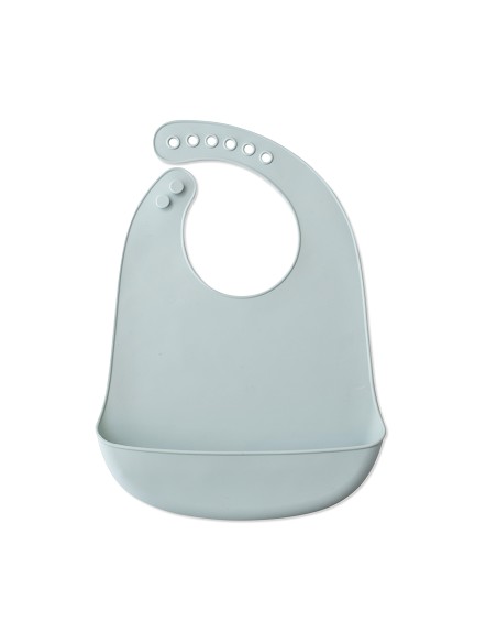 Babero Silicona Azul Grisaceo