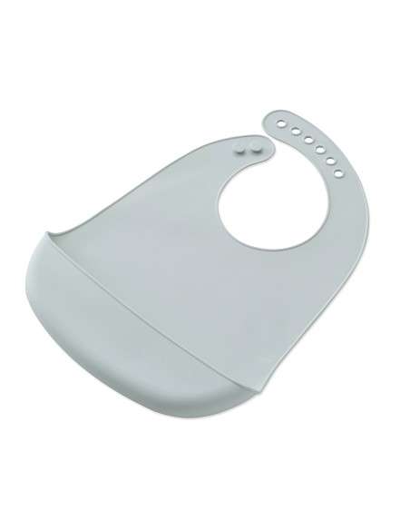 Babero Silicona Azul Grisaceo