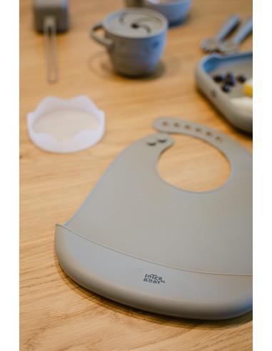 Babero Silicona Azul Grisaceo