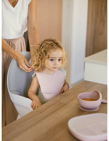 Babero Silicona Azul Grisaceo