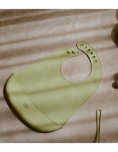 Babero Silicona Azul Grisaceo