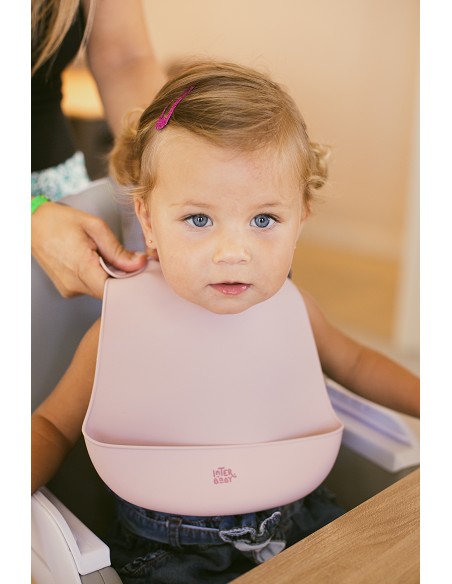 Babero Silicona Azul Grisaceo