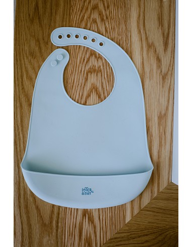 Babero Silicona Azul Grisaceo