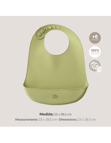 Babero Silicona Verde Oliva
