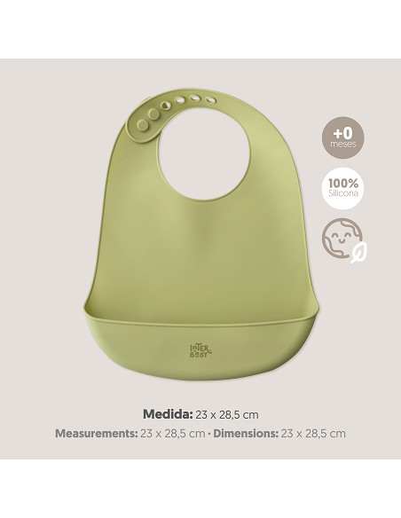 Babero Silicona Verde Oliva