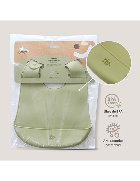 Babero Silicona Verde Oliva