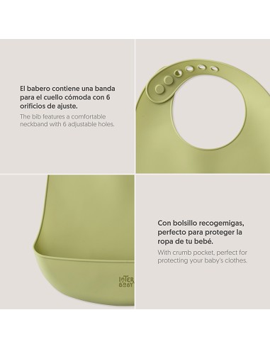 Babero Silicona Verde Oliva