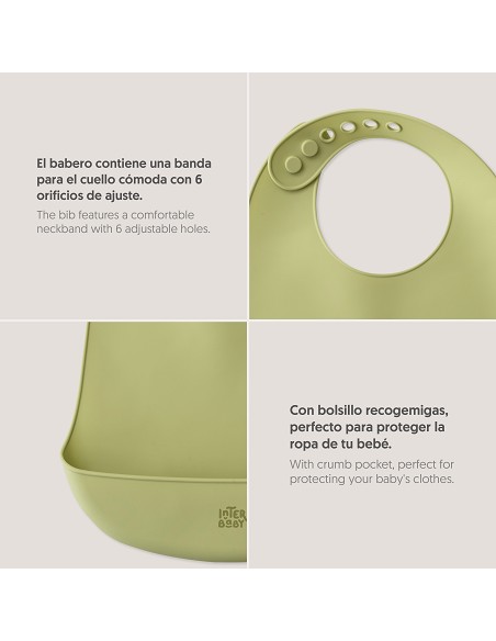 Babero Silicona Verde Oliva