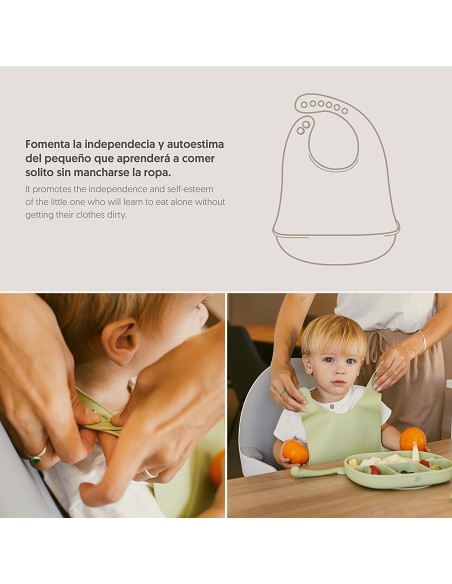 Babero Silicona Verde Oliva