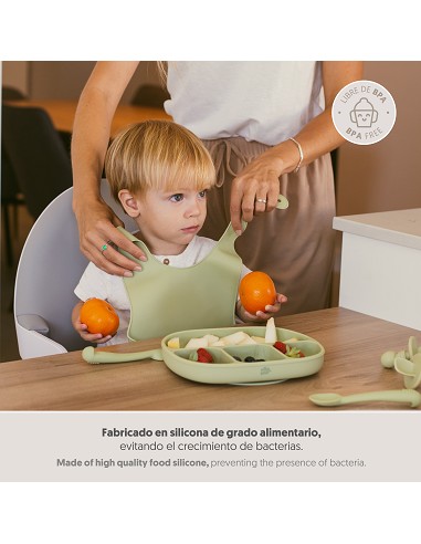 Babero Silicona Verde Oliva