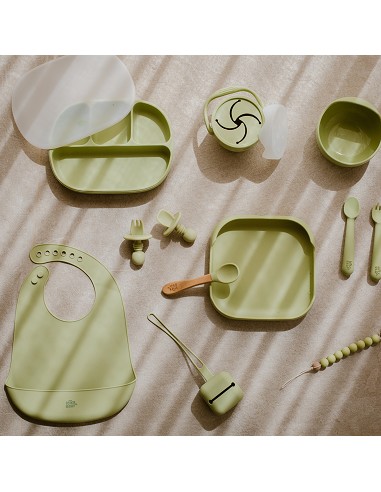 Babero Silicona Verde Oliva