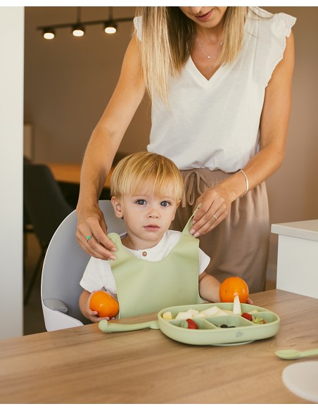 Babero Silicona Verde Oliva