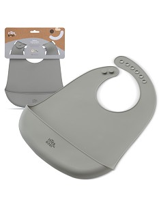 Babero Silicona Gris Petroleo