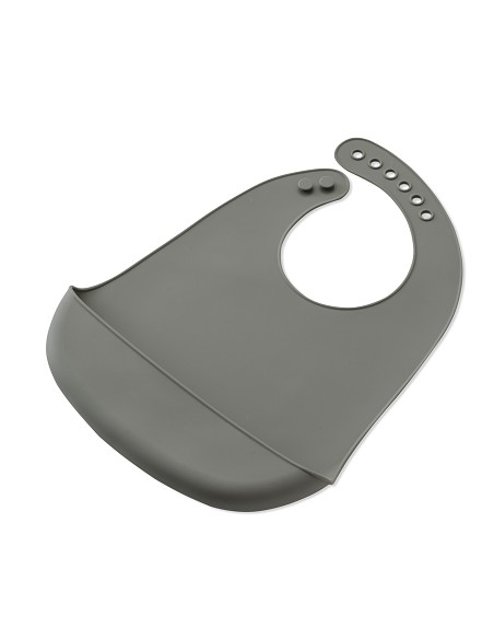 Babero Silicona Gris Petroleo