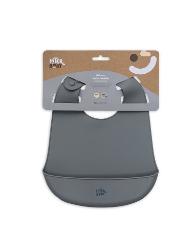 Babero Silicona Gris Petroleo