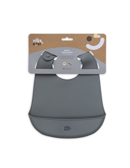 Babero Silicona Gris Petroleo