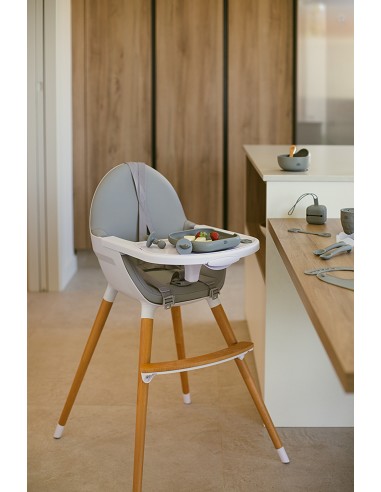 Babero Silicona Gris Petroleo