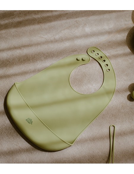 Babero Silicona Gris Petroleo