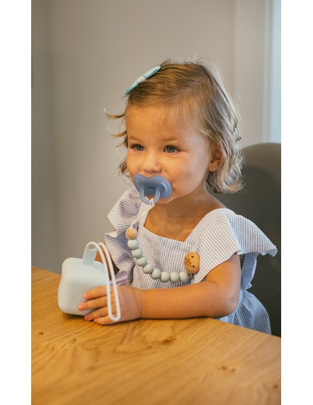 Chupetero Silicona Azul Grisaceo