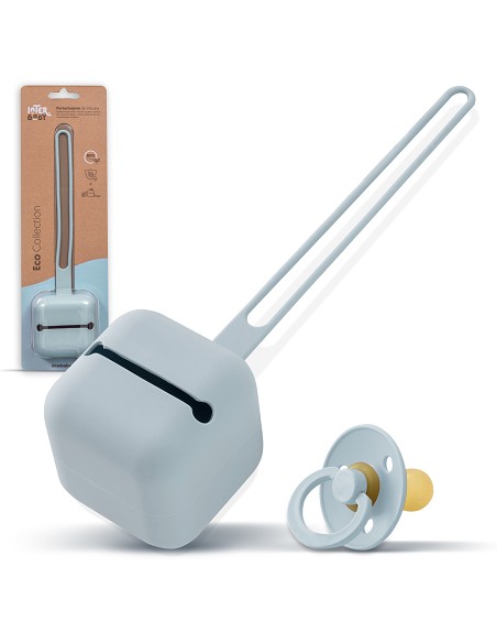 Portachupete  Silicona Azul Grisaceo