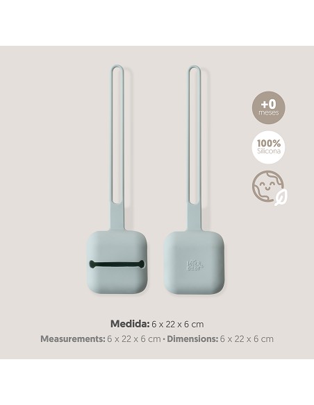 Portachupete  Silicona Azul Grisaceo