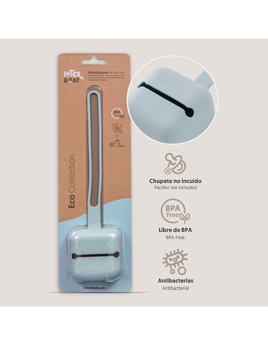 Portachupete  Silicona Azul Grisaceo