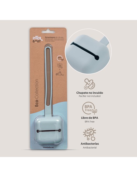 Portachupete  Silicona Azul Grisaceo