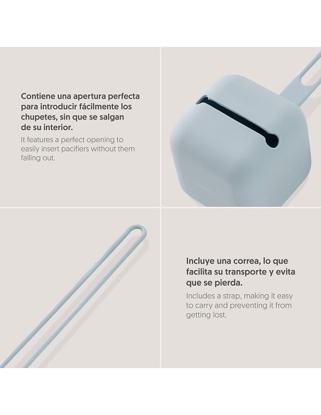 Portachupete  Silicona Azul Grisaceo