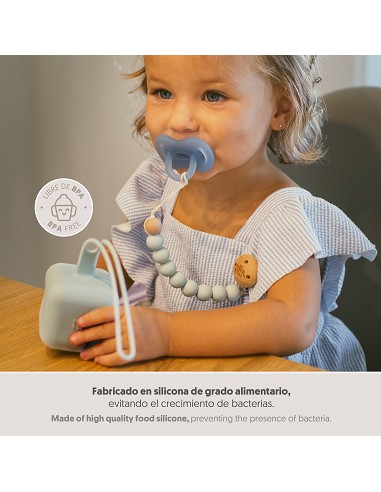 Portachupete  Silicona Azul Grisaceo