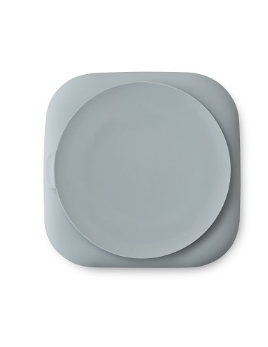 Plato Llano de Silicona Azul Grisaceo