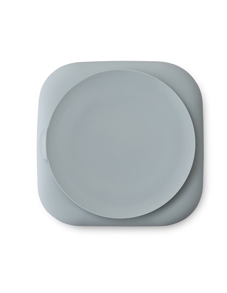 Plato Llano de Silicona Azul Grisaceo
