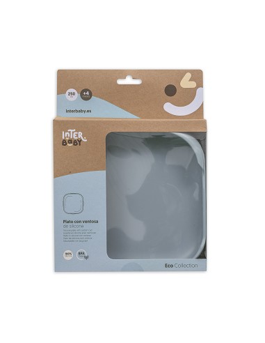 Plato Llano de Silicona Azul Grisaceo