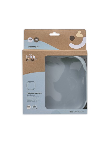 Plato Llano de Silicona Azul Grisaceo