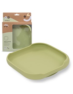 Plato Llano de Silicona Verde Oliva