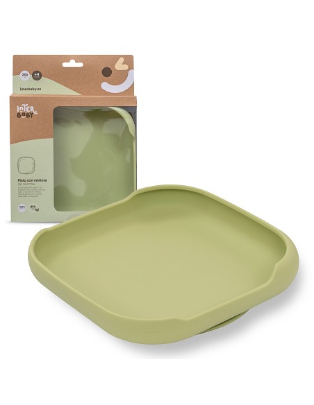 Plato Llano de Silicona Verde Oliva