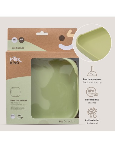 Plato Llano de Silicona Verde Oliva