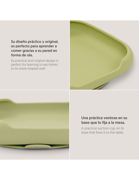 Plato Llano de Silicona Verde Oliva