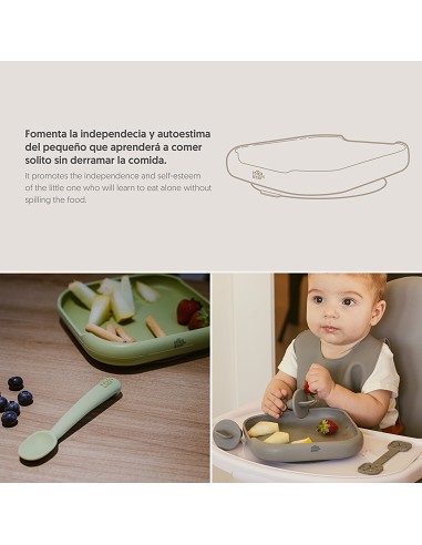 Plato Llano de Silicona Verde Oliva